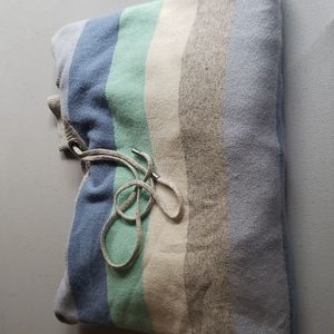 Nordstrom Signature striped sweater with hood, women's size large, blue, gray